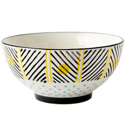 west elm Potter's Workshop Cereal Bowl, Black / Yellow